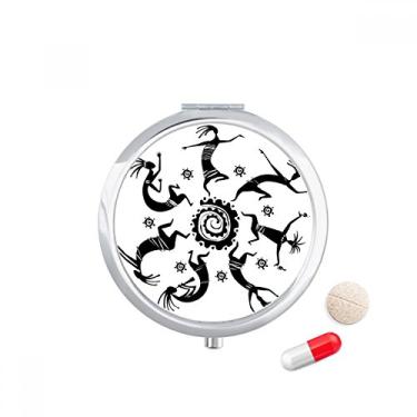 Imagem de Caixa de comprimidos Celebrate Mexican Outline Mexican Totems Pocket Medicine Storage Box Dispenser recipiente