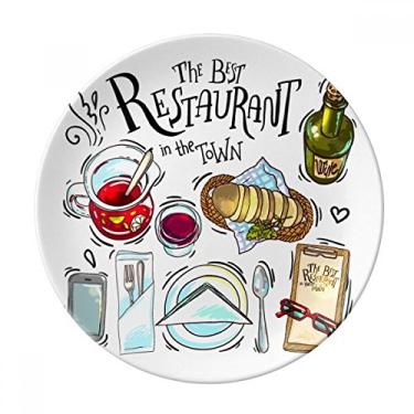 Imagem de O melhor restaurante da cidade Wins Prato decorativo de porcelana Salver Prato de jantar