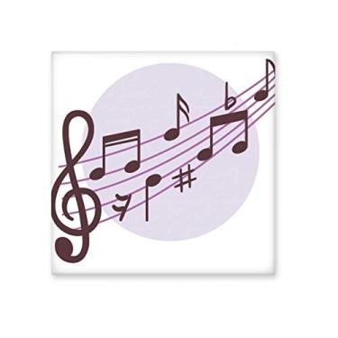 Imagem de Bloco redondo com notas musicais, azulejo de cerâmica brilhante para banheiro, cozinha, parede