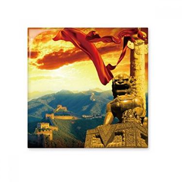Imagem de Adesivo brilhante de azulejo de cerâmica The Great Wall Lion Huabiao
