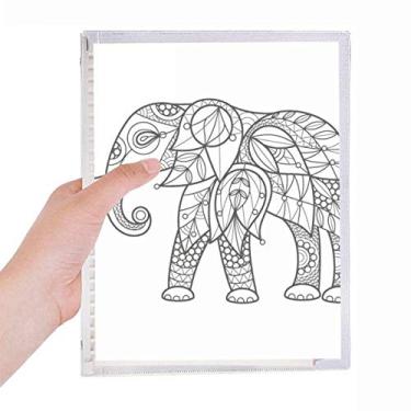 Imagem de Caderno de folhas soltas com desenho de elefante e dentes de amigos, diário recarregável