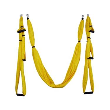 Imagem de Bestgift – Ferramenta de inversão de rede aérea para ioga e balanço para academia, casa, fitness, amarelo, 249 x 150 cm