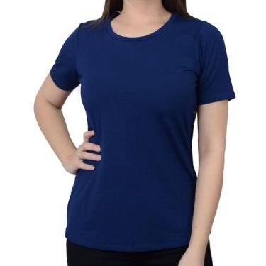Imagem de Camiseta T-Shirt Feminina Olho Fatal Viscose Azul Storm 7600