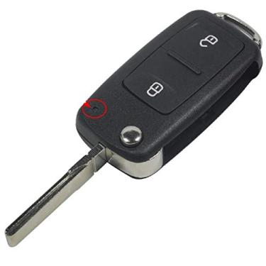 Imagem de Chave Canivete Compatível com VW Gol Golf Voyage Polo Fox Amarok UP GVI G6 2B Lamina Emblema