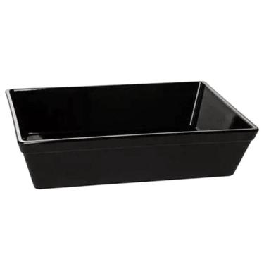 Imagem de Travessa Retangular 3l Preta Grande Servir a Mesa Bandeja Salada Sobremesa Risoto Petisco Coza