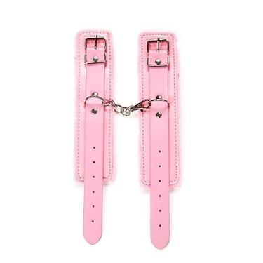 Imagem de Algema Sexual Par de Couro de Punhos Ferramentas Algemas Eróticas Para Casais (Rosa)