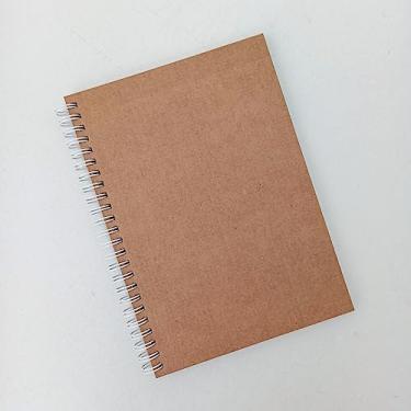 Imagem de Caderno Pequeno ¼ 15 x 21 cm com Espiral Ecológico com 80 Folhas Capa Kraft Customizável (Folhas Coloridas Neon)