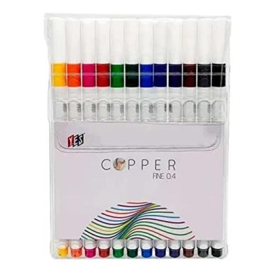 Imagem de Bismark Canetas Yes Brasil Copper Fine blisters com 12 cores, Multicolorido, PK0123SOR