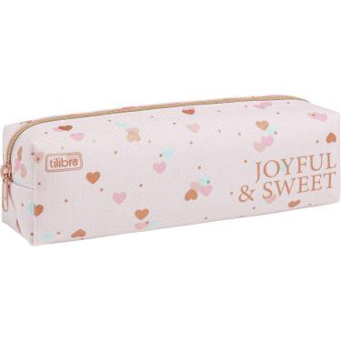 Imagem de Estojo Médio Tilibra - Académie Coração Metalizado Rosa