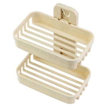 Imagem de Saboneteira dupla Não precisa furar a parede (BEGE)