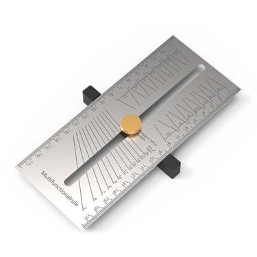 Imagem de Daconovo Carpintaria scriber multi-funcional transferidor ajustável chanfro medidor de ângulo de aço inoxidável régua inclinação calibre acessório de carpintaria