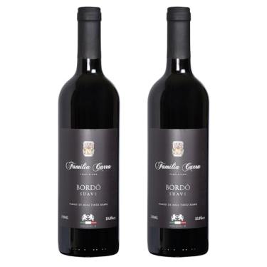 Imagem de Kit 2 Vinhos Bordô Suave Família Carra 750 ml Gourmet Present Drink Especial Natal Coquetel Exótico Premium