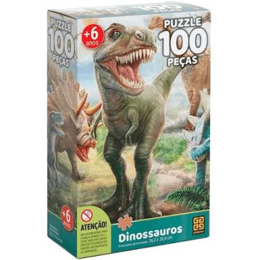 Imagem de Quebra Cabeça Puzzle 100 Peças Dinossauros Grow