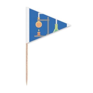 Imagem de Checal Calefaction Experiment Toothpick Triangle Cupcake Toppers Flag