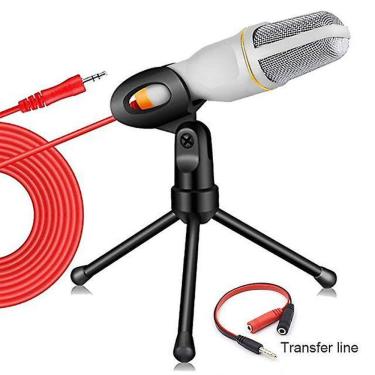 Imagem de Branco#4 Microfone Condensador de Cor Home Karaoke Mic Desktop 