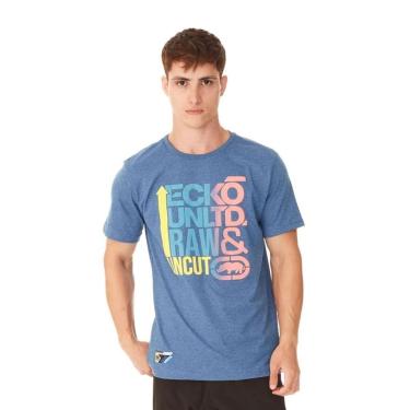 Imagem de Camiseta Ecko Azul Estonado Mescla Estampada-Masculino