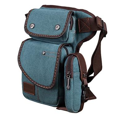 Imagem de Mochila masculina de lona, para ciclismo, atividades ao ar livre, esportes, trilhas, atividades ao ar livre, nº 15 Azul Lago, Medium, Bolsa de perna para caminhada