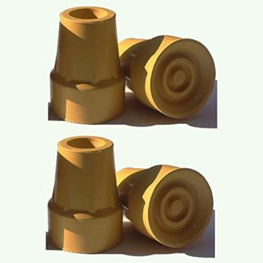 Imagem de Amzlike Pontas de borracha de substituição extra grossas e resistentes ao desgaste, 4 peças para muletas, bengalas e andadores (amarelo)