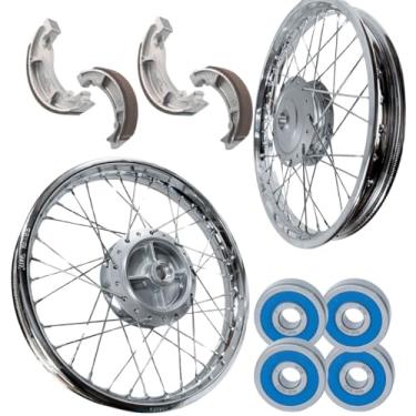 Imagem de Par Aro Roda Raio 4mm Compatível para Cg Fan Titan 150 Tambor + Faixa De Freio + rolamento