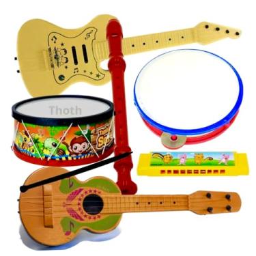 Imagem de Kit Viola Gaita infantil Tambor Pandeiro Instrumentos Musicais
