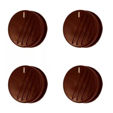 Imagem de Botão Para Fogão Dako Magister Redondo Com Trava Marron 4pcs