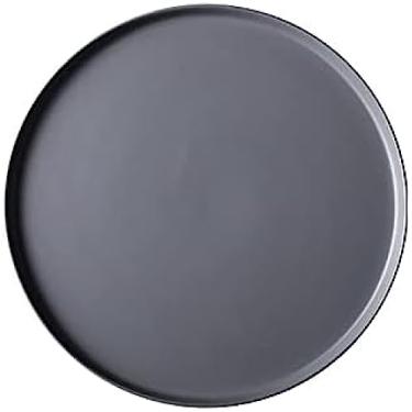 Imagem de Bandeja de servir cerâmica bandeja redonda adequada para café da manhã mesa de café cozinha lanches sala de jantar do hotel, cinza, m