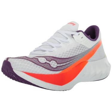 Imagem de Saucony Tênis de corrida feminino Endorphin Pro 4, Branco/violeta, 36