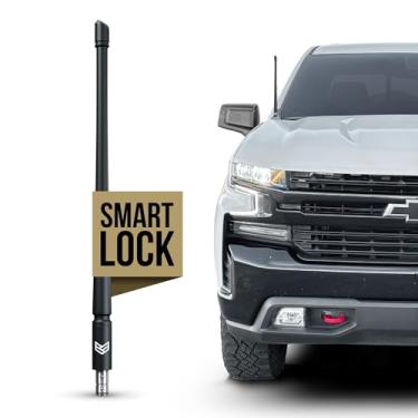 Imagem de RONIN FACTORY Acessório de antena de caminhão para acessórios Chevy Silverado e GMC Sierra – antirroubo – seguro para lavagem de carro – Antena de substituição curta (SmartLock flexível de 30,5 cm)