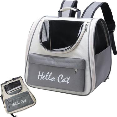 Imagem de Mochila Bolsa Transporte Pet Gato Cachorro Animais Domesticos Visao Panoramica Bolso Ventilado Passeio