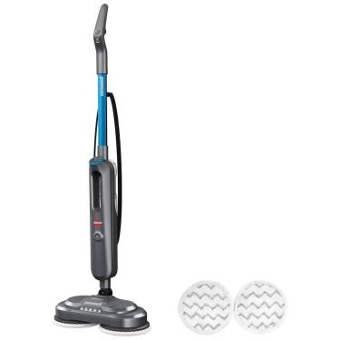 Imagem de Esfregão Mop Giratório a Vapor com Faróis LEDS e Almofadas de Microfibra Laváveis, 110V, Bissel SpinWave, Cinza e Azul