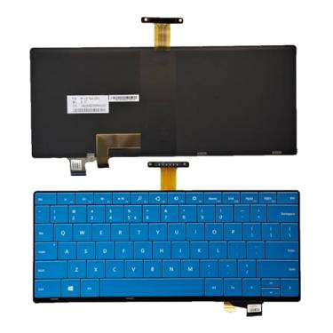 Imagem de Novo teclado para laptop inglês dos EUA para Microsoft Surface PRO3 PRO4 azul retroiluminado