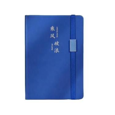 Imagem de Joucien Caderno minimalista criativo para escritório de negócios A5 com alça Ledger-(110 folhas) imitação de couro A5 azul