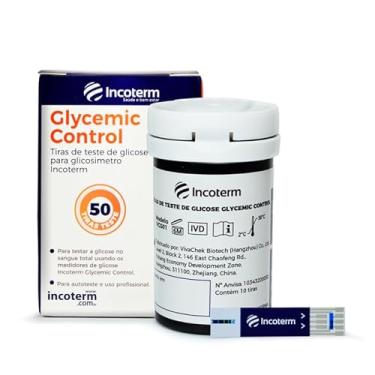 Imagem de TIRAS DE TESTE DE GLICOSE P/GLICOSIMETRO GLYCEMIC CONTROL INCOTERM - 50 UND.