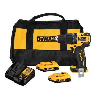 Imagem de Parafusadeira/Furadeira Atomic 20V 1/2'' C/2 Baterias Biv. Bolsa DCD709D2 - Dewalt Dewalt