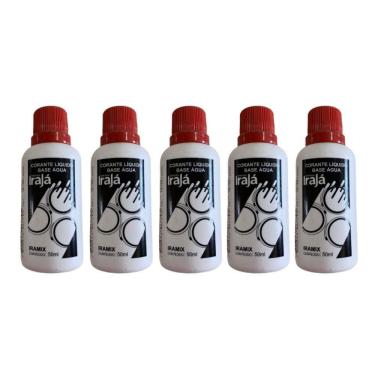 Imagem de Kit 5 Pigmento Corante Líquido Bisnaga Tinta 50Ml Vermelho