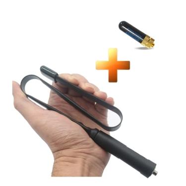 Imagem de Antena de rádio amadora feminina SMA tática dobrável VHF UHF 144/430MHZ de banda dupla, compatível com Kenwood woxun Baofeng BF-F8HP UV-5R UV-82 BF-888S GT-3 intercomunicador de rádio amador portátil