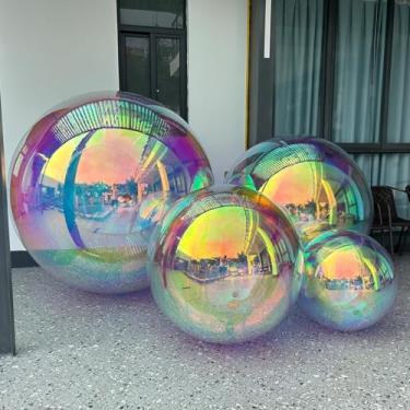 Imagem de Bola espelhada inflável colorida reutilizável grande brilhante PVC bola de discoteca gigante hermética para pendurar e ficar em pé para eventos e festas de palco, publicidade, shows de decoração (1