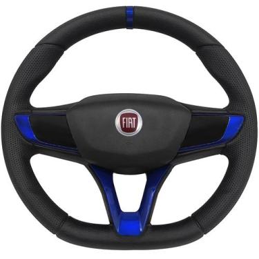 Imagem de Volante Esportivo Fiat Fiorino 2001 até 2013 + Cubo - Poliparts, Azul