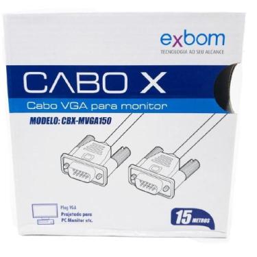 Imagem de Cabo Vga 15m Monitor LCD Pc Tv Projetor 15 Metros Blindado - Exbom