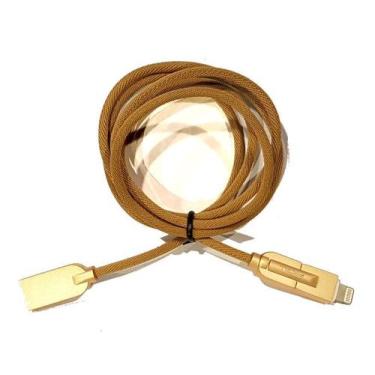 Imagem de Cabo Celular 2 Em 1 Micro Usb V8 + Lightning Cb-33 - Pmcell