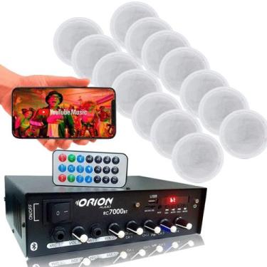 Imagem de Receiver Som Ambiente 7000 14 Falantes Teto Redondas Brancas - ORION