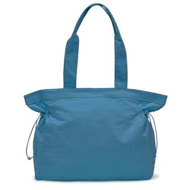 Imagem de PAIRBIRDS Sacolas femininas de 18 L com ajuste lateral Hobo, bolsa de compras dobrável, bolsa de ombro para academia, trabalho, viagens, Lago azul, Large