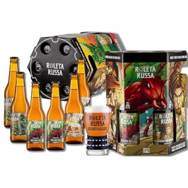 Imagem de Kit Roleta Russa com 6 Garrafas Long Neck e 1 Copo Spike