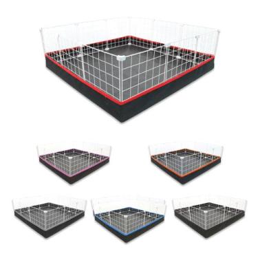 Imagem de Cercado Aramado Porquinho da Índia 90x90 Cm Branco com Bandeja Higiêni