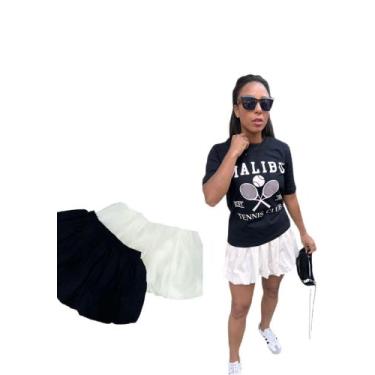 Imagem de Conjunto Saia Balonê Moda Feminina Tendência Blogueira Minimalista Fas