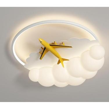 Imagem de Luzes de teto modernas criativas de desenho animado nuvens AirpSmart luz de teto com controle remoto regulável nórdico criatividade azul lâmpada de teto decoração de quarto infantil para qua