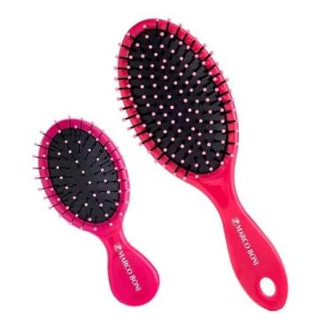 Imagem de Kit Presenteável com 2 Escovas de Cabelo Funny - Marco Boni, Rosa Pink