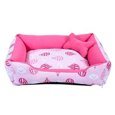 Imagem de Cama para Cachorro Grande 70X55 Com Ziper Estampa Balão Pink  - Lh Enx