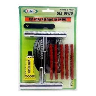 Imagem de Kit Reparo Conserto De Pneu Furado Moto Carro 9 Peças Metal - IDEA+PRO