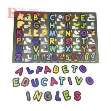 Imagem de Brinquedos montessoriano letras de alfabeto + números Inglês - Drackma